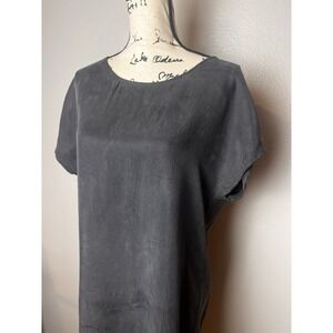 Women's Marine Layer Dark Gray Silk Shift Short Dress Size Small